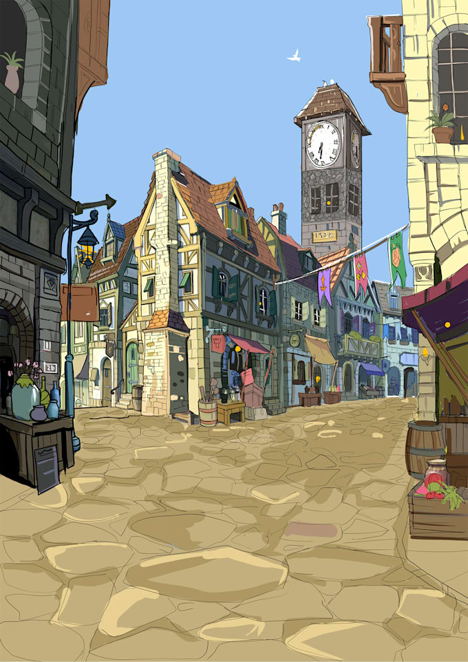 create landscape illustrations and scenery