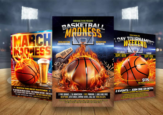 design sport, basketball, football, fitness, gym, event flyer or poster