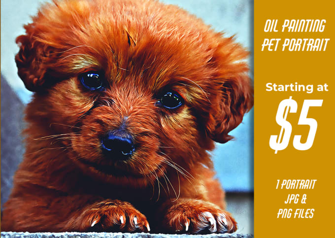 Create Beautiful Oil Painting Portrait Of Your Pet Dog Cat By
