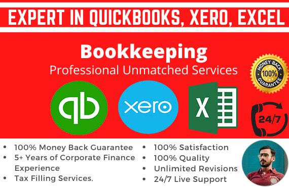 do bookkeeping on quickbooks online, desktop, xero, excel