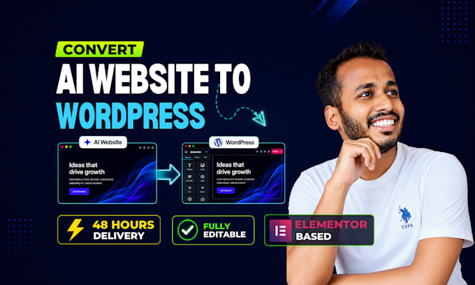 convert lovable, bolt, replit, v0 ai websites to wordpress elementor