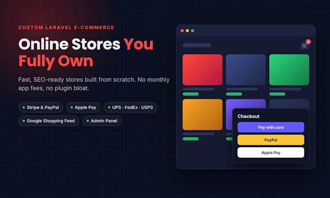 build a laravel ecommerce website with  payment gateway