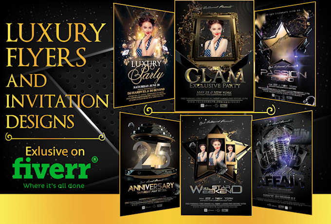 do luxury hip hop, concert, and event flyer