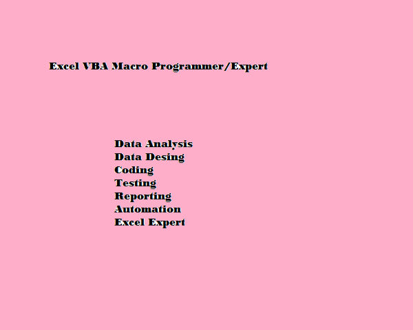 excel vba, macro developer, programmer expert