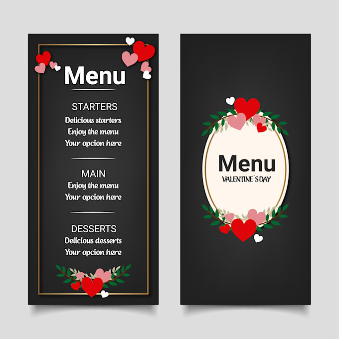design amazing valentines day card or food menu, banner