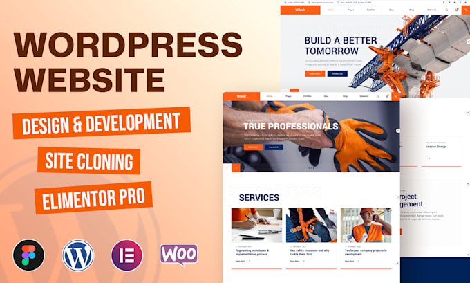 design, clone, and develop wordpress website using elementor