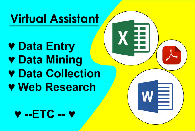 do data entry, copy paste, web research, PDF to excel
