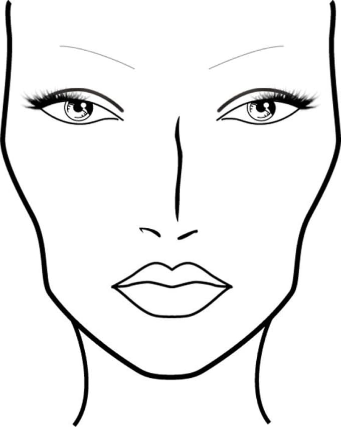 Design a simple blank face chart with unlimited revisions by