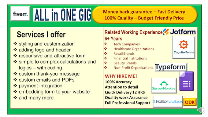 create responsive attractive, user friendly jotfrom, cognito form also coding