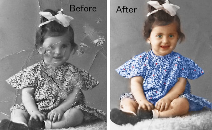 restore, color, fix, enlarge, enhance, sharpen, and retouch your photo