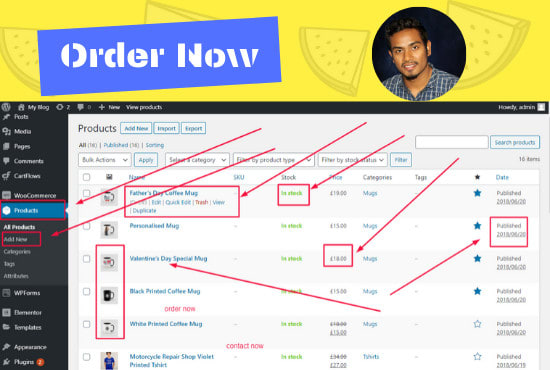 wordpress product upload woocommerce product data entry