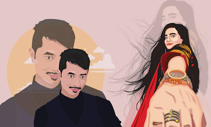 create an excellent vector portrait or cartoon caricature of you
