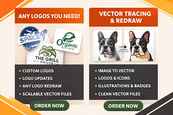 do any vector trace, vectorize, or redraw your logo in adobe illustrator