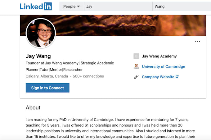 create professional linkedin profile for you or your company