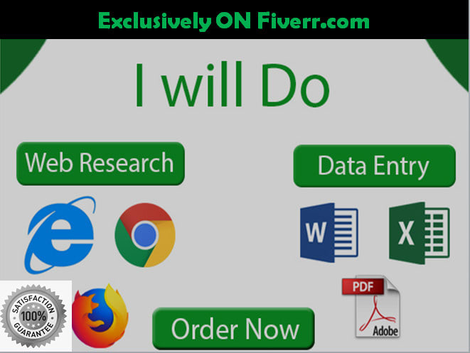 do excel data entry, web research, copy paste, typing
