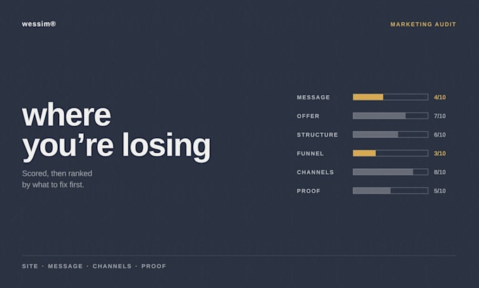 audit your brand, website and marketing and give you a fix list