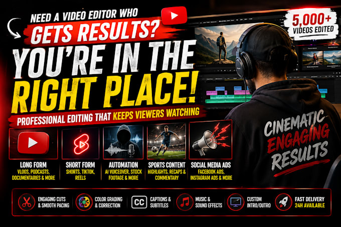 edit youtube videos for long form and short form content