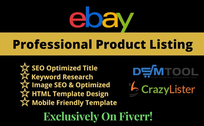 ebay listing, ebay product listing, ebay SEO listing, ebay lister