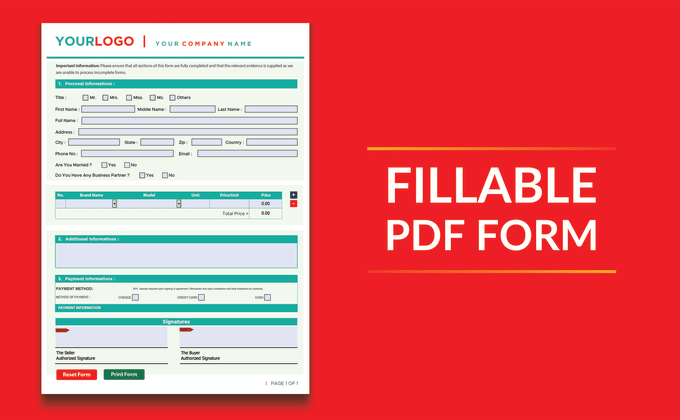 Adobe Fillable Form Template