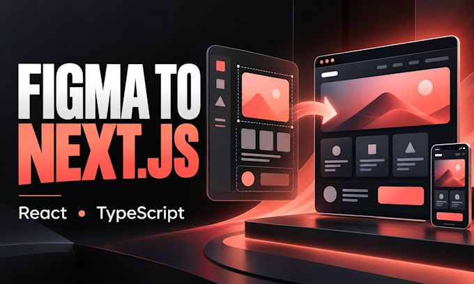 convert figma to a nextjs web app with react and typescript