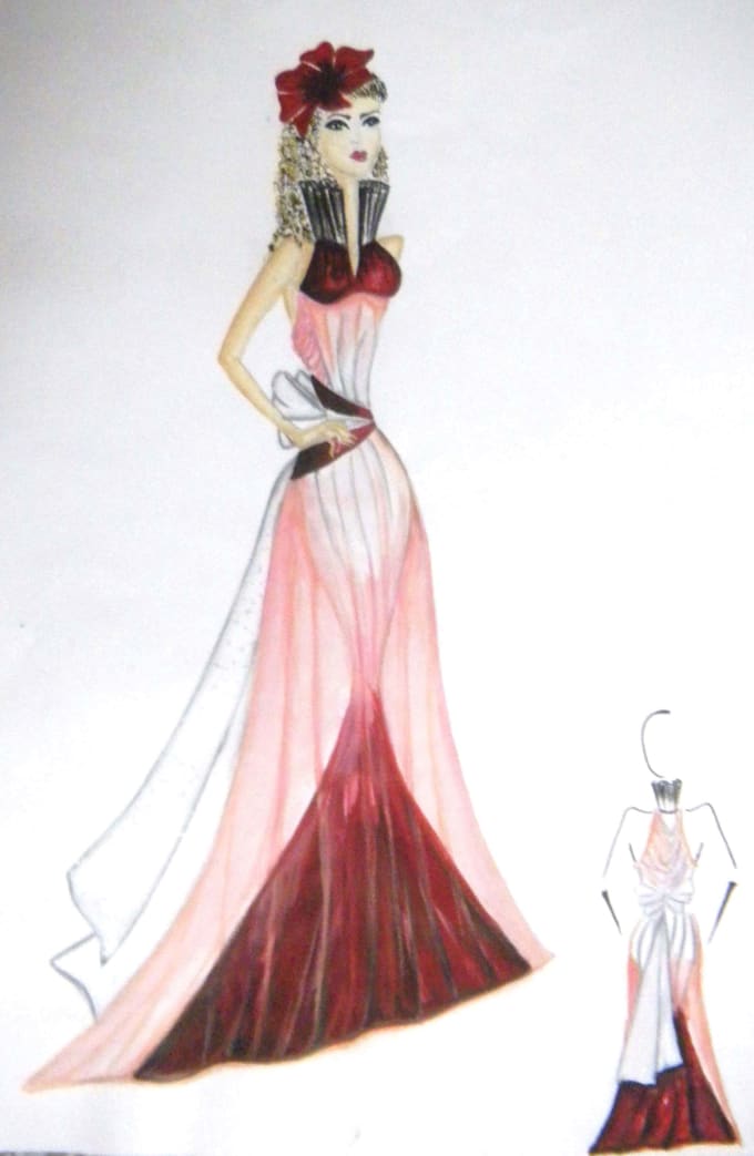 Indo western outlet dress illustration