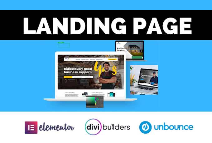 create elementor landing page, unbounce,  squarespace
