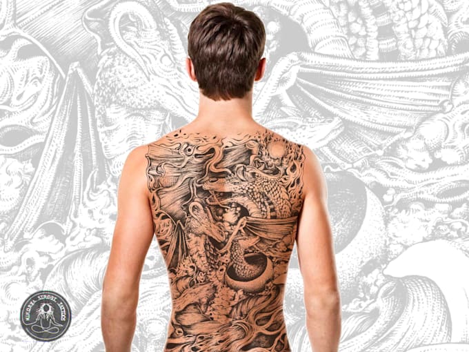 custom full back or small tattoo design to match your vision
