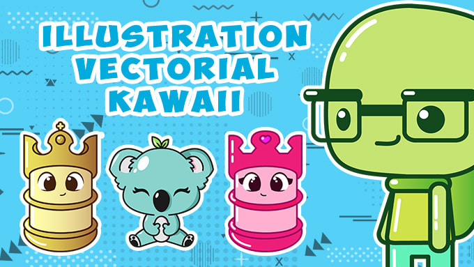 vectorial kawaii and minimal illustration