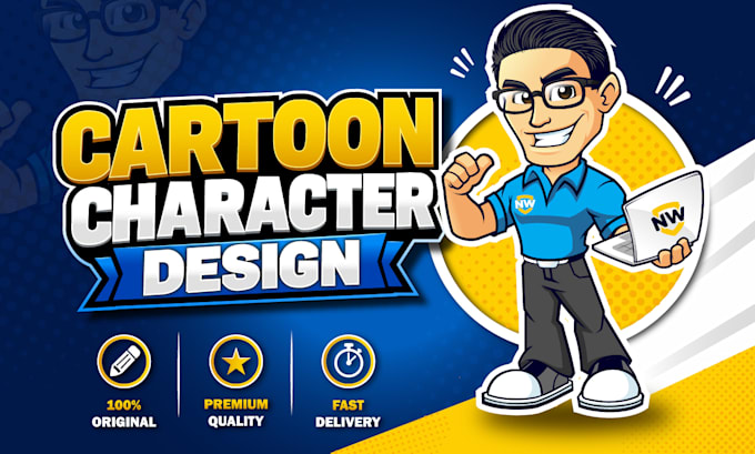 design a custom cartoon character logo for your business