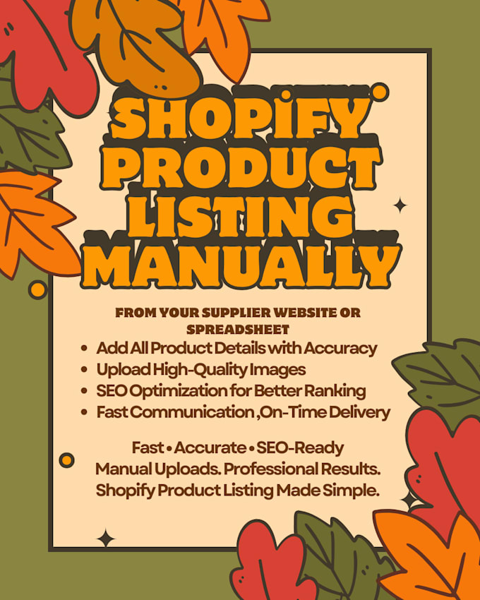 Manually Store Manually list products to your shopify store with accuracy by Mini1438 ...