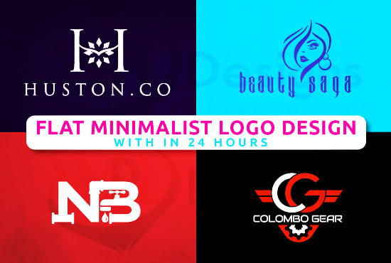 do flat minimalist logo design