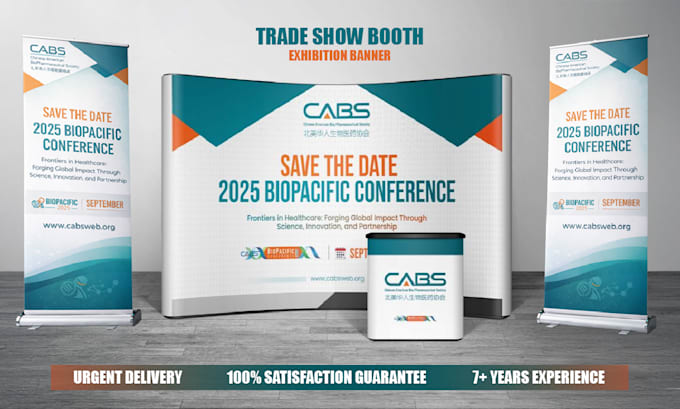do design exhibition backdrop, tradeshow booth, roll up banner