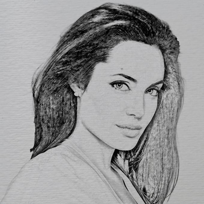 Draw digitally realistic pencil drawing portraits by Patricijajaunar