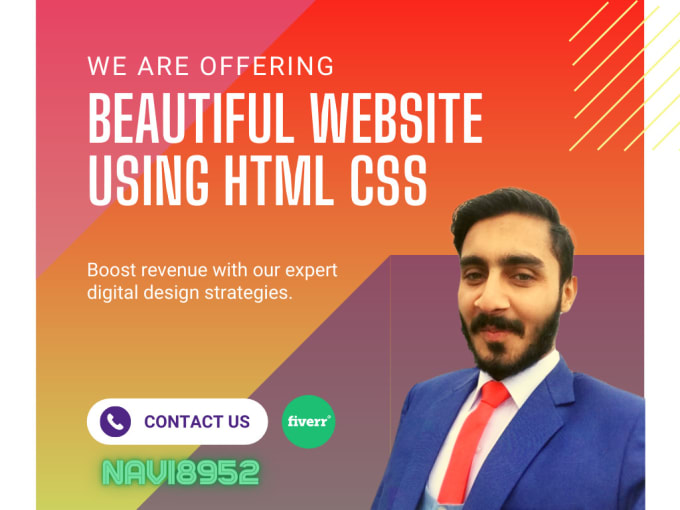 Design beautiful website using html css in 1 day by Navi8952 | Fiverr