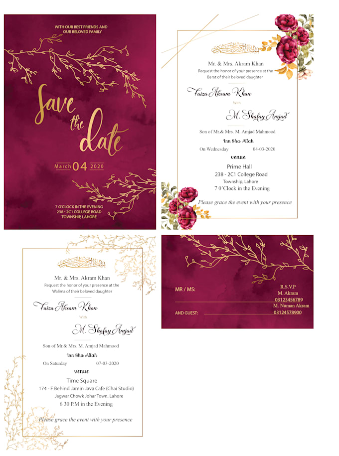 Design A Wedding Card Or Invitation Card Of Your Dreams By Munazakhan727 Cheap card & id holders, buy quality luggage & bags directly from china suppliers:gemeer wallet purse male business card holder carteira masculina billetera enjoy ✓free shipping worldwide!