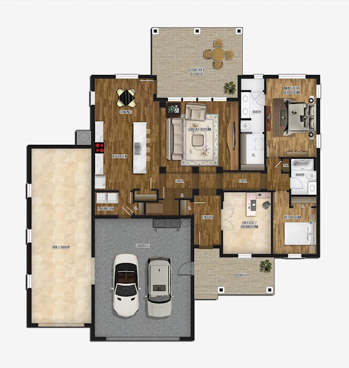 color architecture house floorplan or blueprint