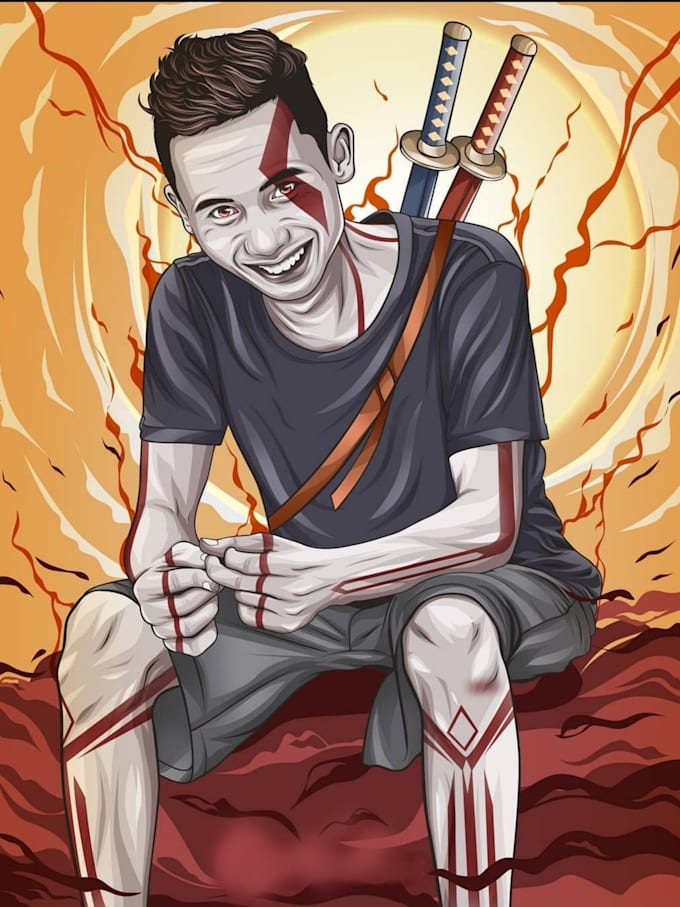 illustrate portraits and turn it into a vector caricature