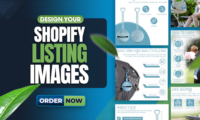 design shopify listing images, lifestyle, infographics