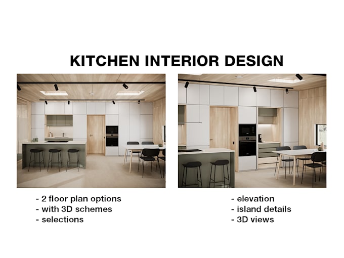 do kitchen redesign, interior render, floor plan