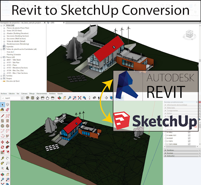 Convert revit model into sketchup by Edanielvilla Fiverr