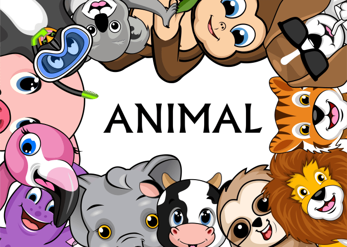 Draw cute animal cartoon by Samsaimun | Fiverr