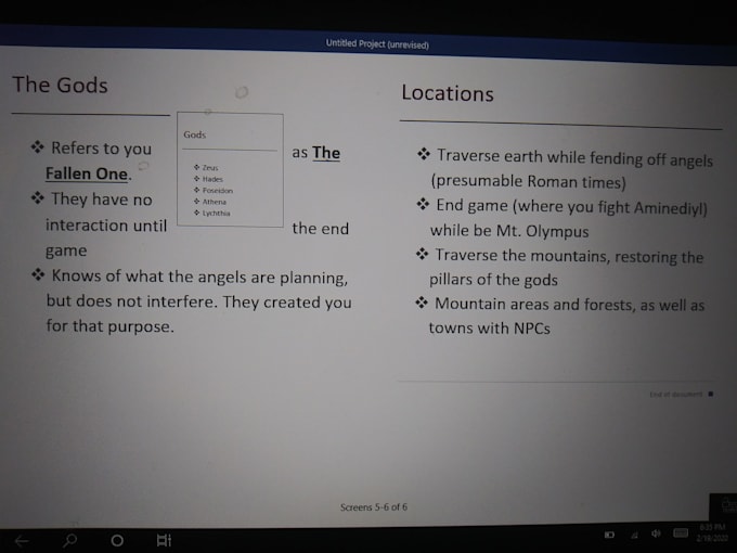 write the plot to your game