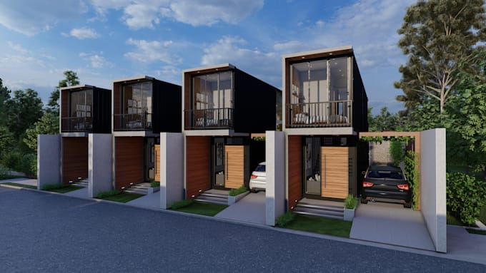 premium container home design and 3d renders