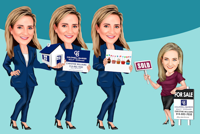 draw real estate caricature from photo