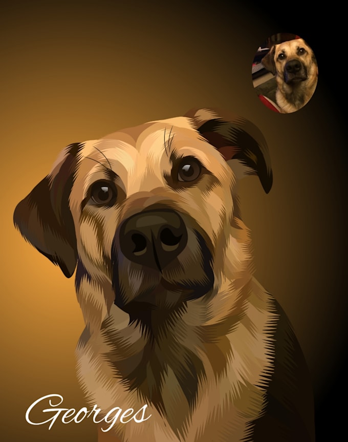 draw your pet photo into amazing cartoon portrait