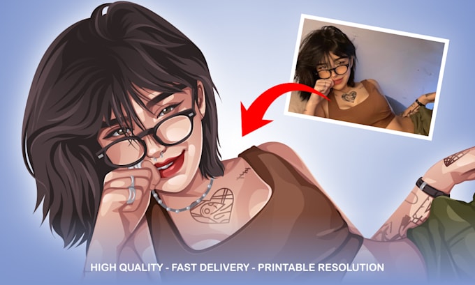 draw cartoon vector portrait in 24 hours