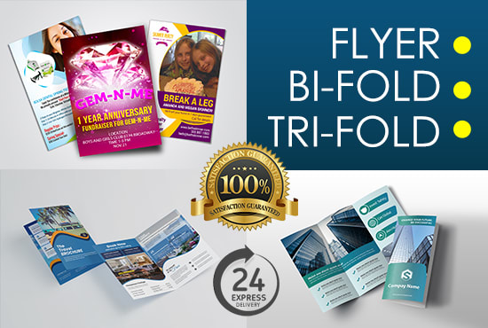 design unique flyer, bifold, trifold brochure