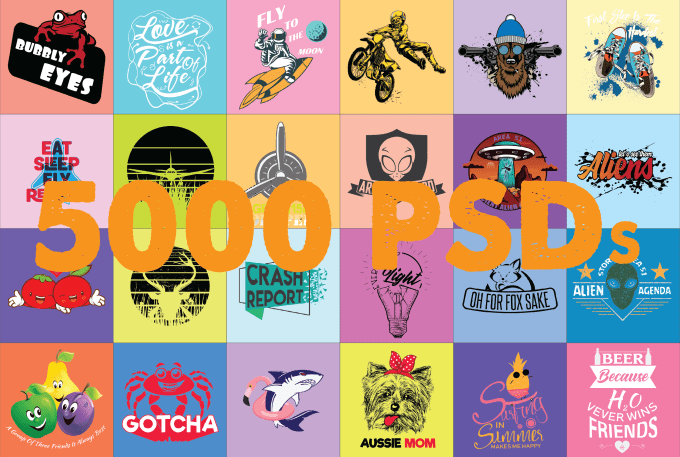 Editable 5000 Psd And Png Tshirt Designs Bundle By Billzgrafic