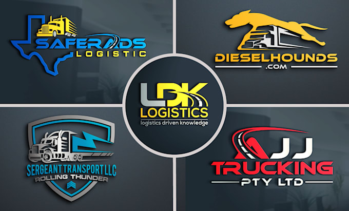 make elegant transport logistic and trucking logo