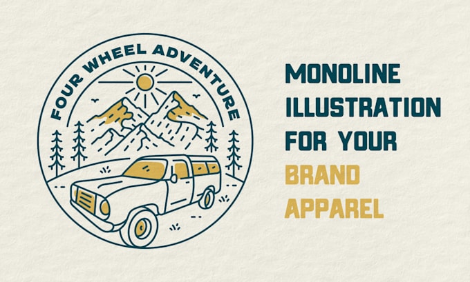 create monoline drawing illustration